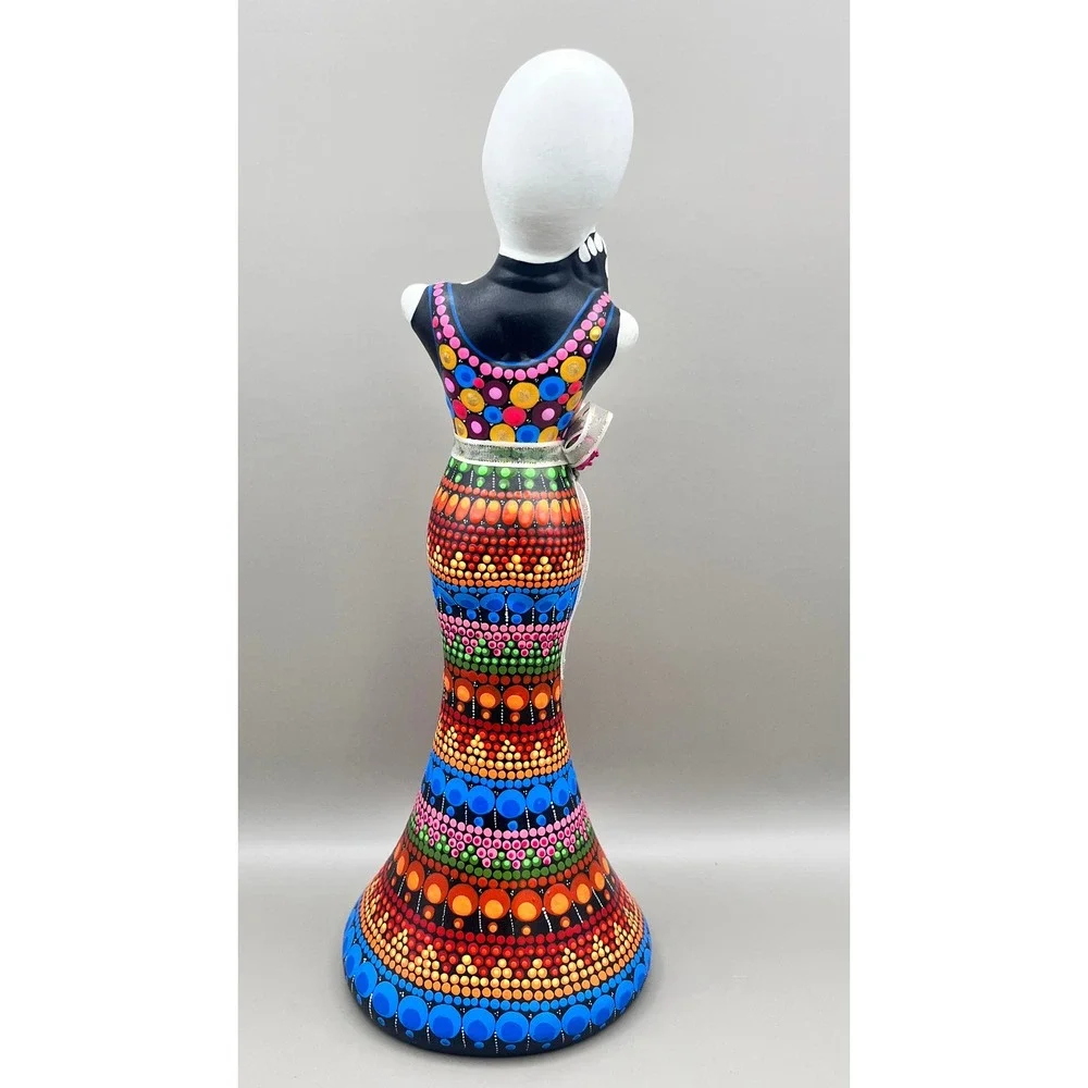 Talavera Mexican Folk Art Catrina Figurine Hand Painted Day of the Dead‎ 10" - Picture 3 of 9